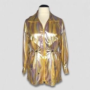 Vintage 80s Marshall Rousso Jacket Purple Yellow Metallic 2X
